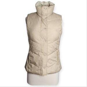Banana Republic Tan Down Puffer Sleeveless Vest, extra Small